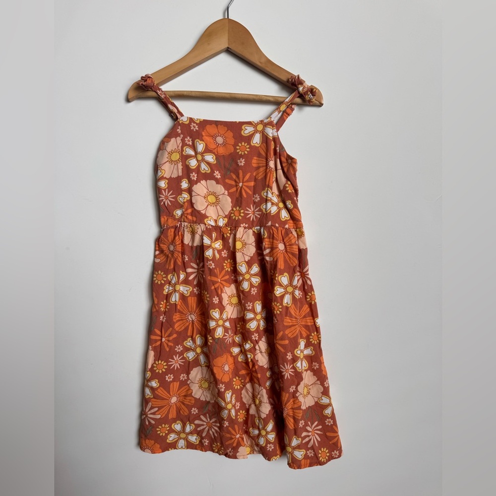 Dip Orange Floral Kids Dress